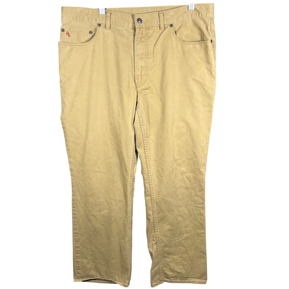 Polo Ralph Lauren Dungarees Mens 38x29 Tan Khaki Cotton Straight Leg Pants